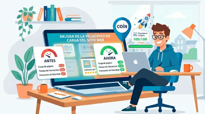 Mejora de la velocidad de carga del sitio web en Coín